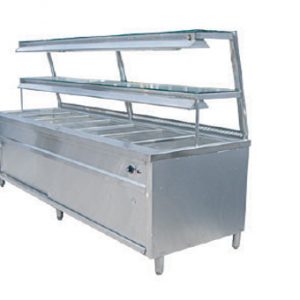 BAIN MARIE 2 TIER SPC GLASS SHELF & CURVE LIGHTING BOX & INFRARED BULB